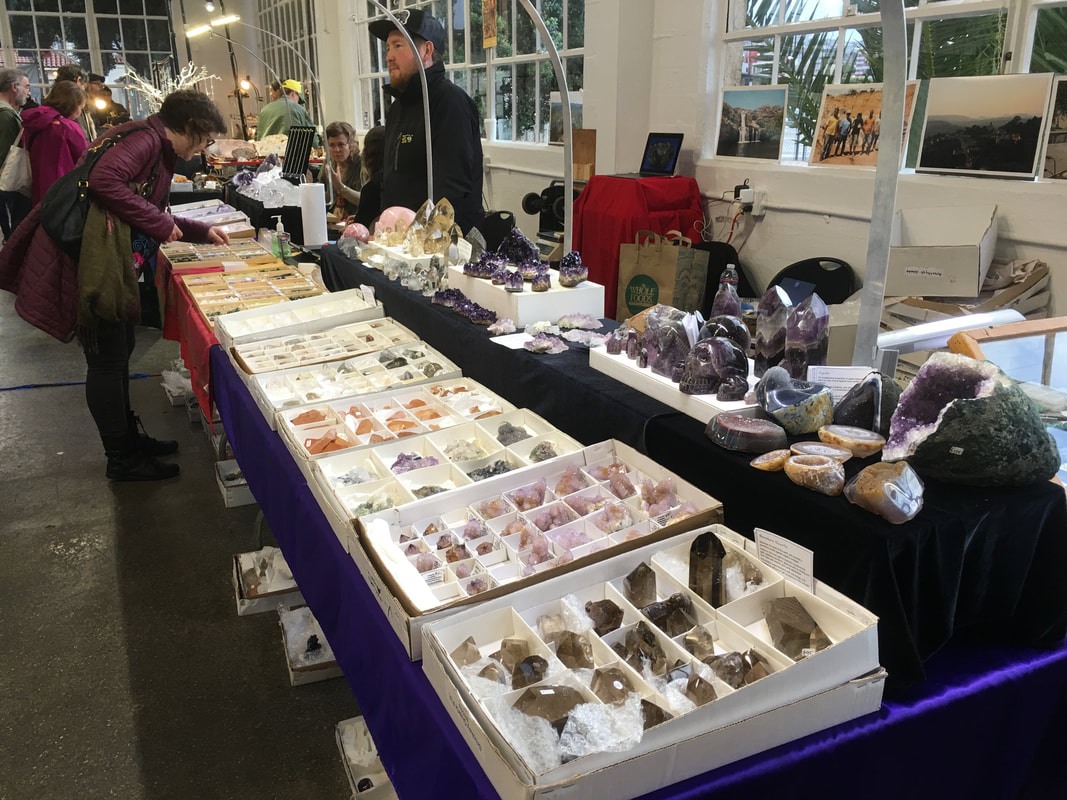 Our beautiful selection of gems minerals and crystals at the San Francisco crystal fair